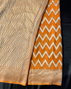 Khaddi Georgette Tangerine Orange  Sarees