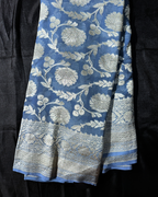 Khaddi Georgette Powder Blue Sarees