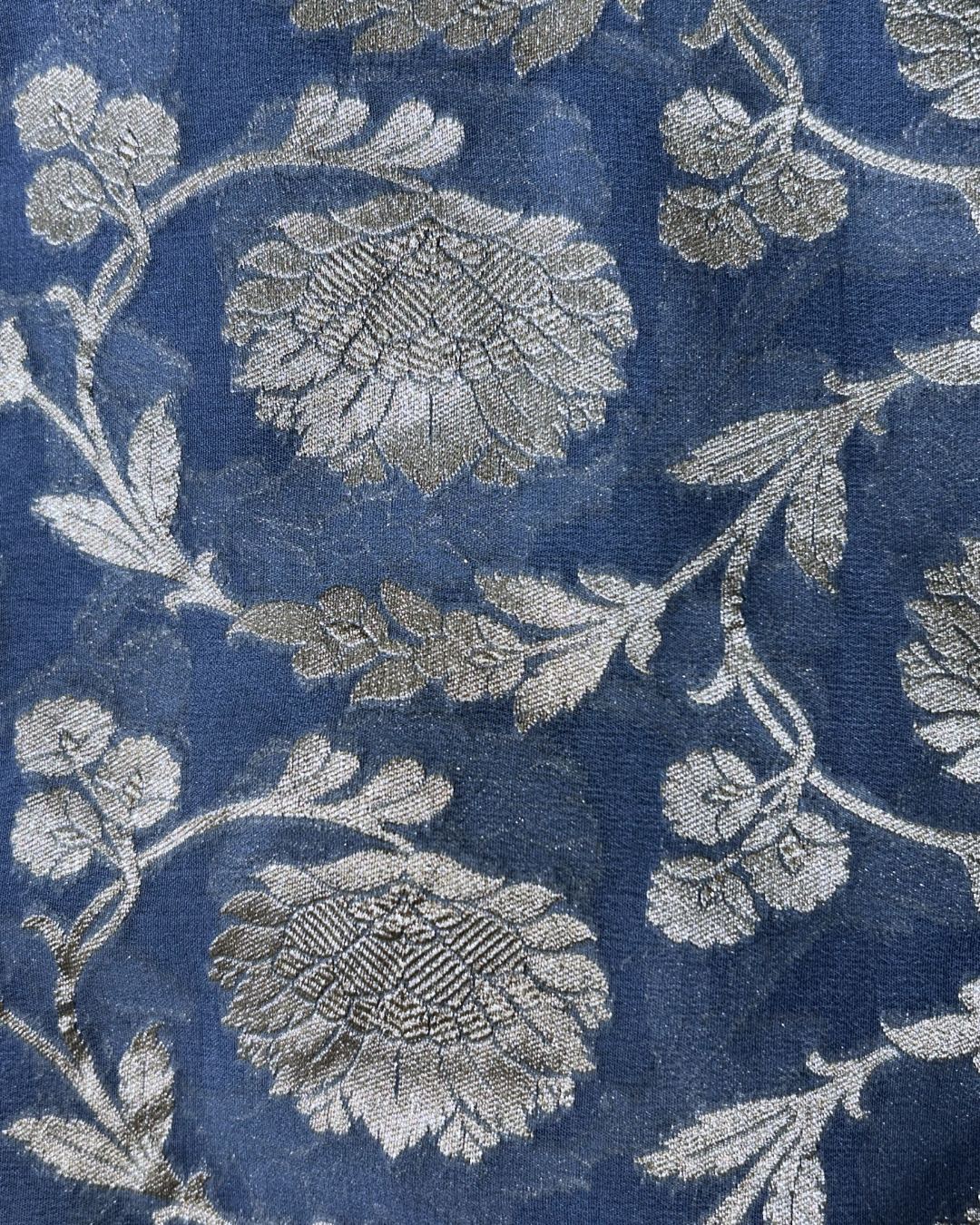 Khaddi Georgette Powder Blue Sarees