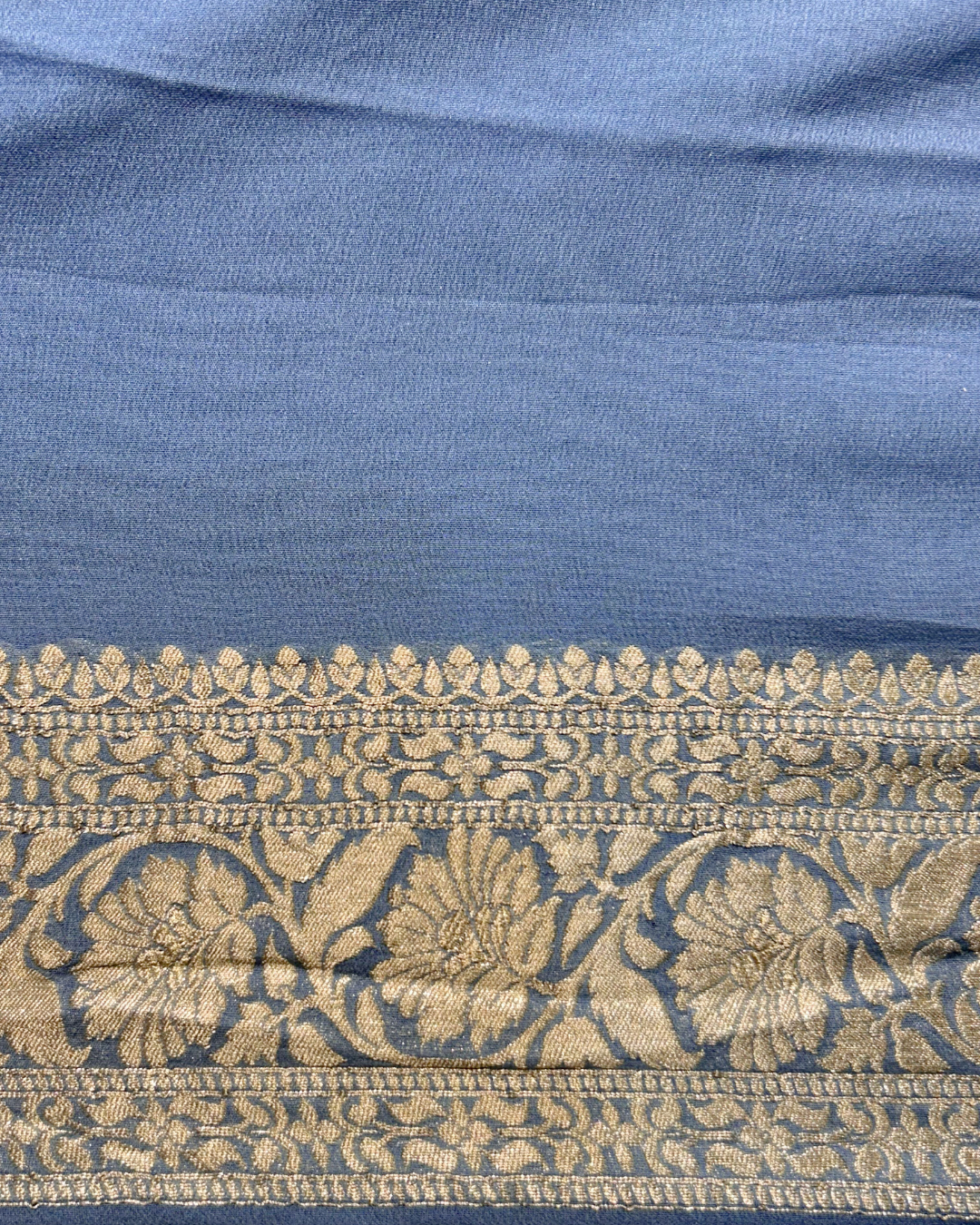 Khaddi Georgette Powder Blue Sarees