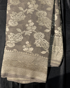 Khaddi Georgette Cream Beige Sarees