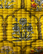 Yellow Quilled Cotton Pouch