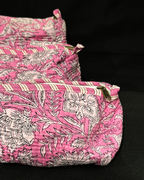 Pink Quilled Cotton Pouch