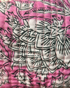 Pink Quilled Cotton Pouch