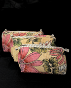 Beige Quilled Cotton Pouch
