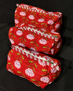 Red Quilled Cotton Pouch