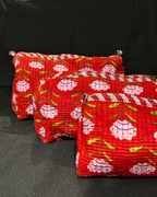 Red Quilled Cotton Pouch