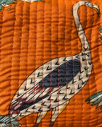 Orange Quilled Cotton Pouch