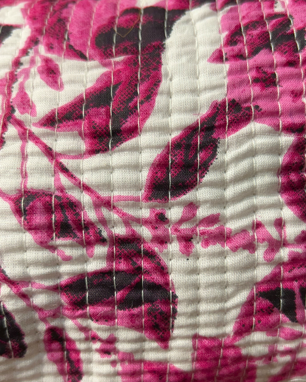 Rani Pink Quilled Cotton Pouch