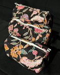 Black Quilled Cotton Pouch