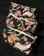 Black Quilled Cotton Pouch