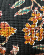 Black Quilled Cotton Pouch