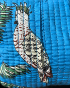 Blue Quilled Cotton Pouch
