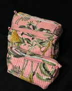 Bubblegum Pink Quilled Cotton Pouch