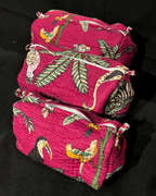 Bright Pink Quilled Cotton Pouch