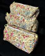 Pale Yellow Ochre Quilled Cotton Pouch