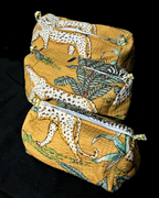 Mustard Quilled Cotton Pouch