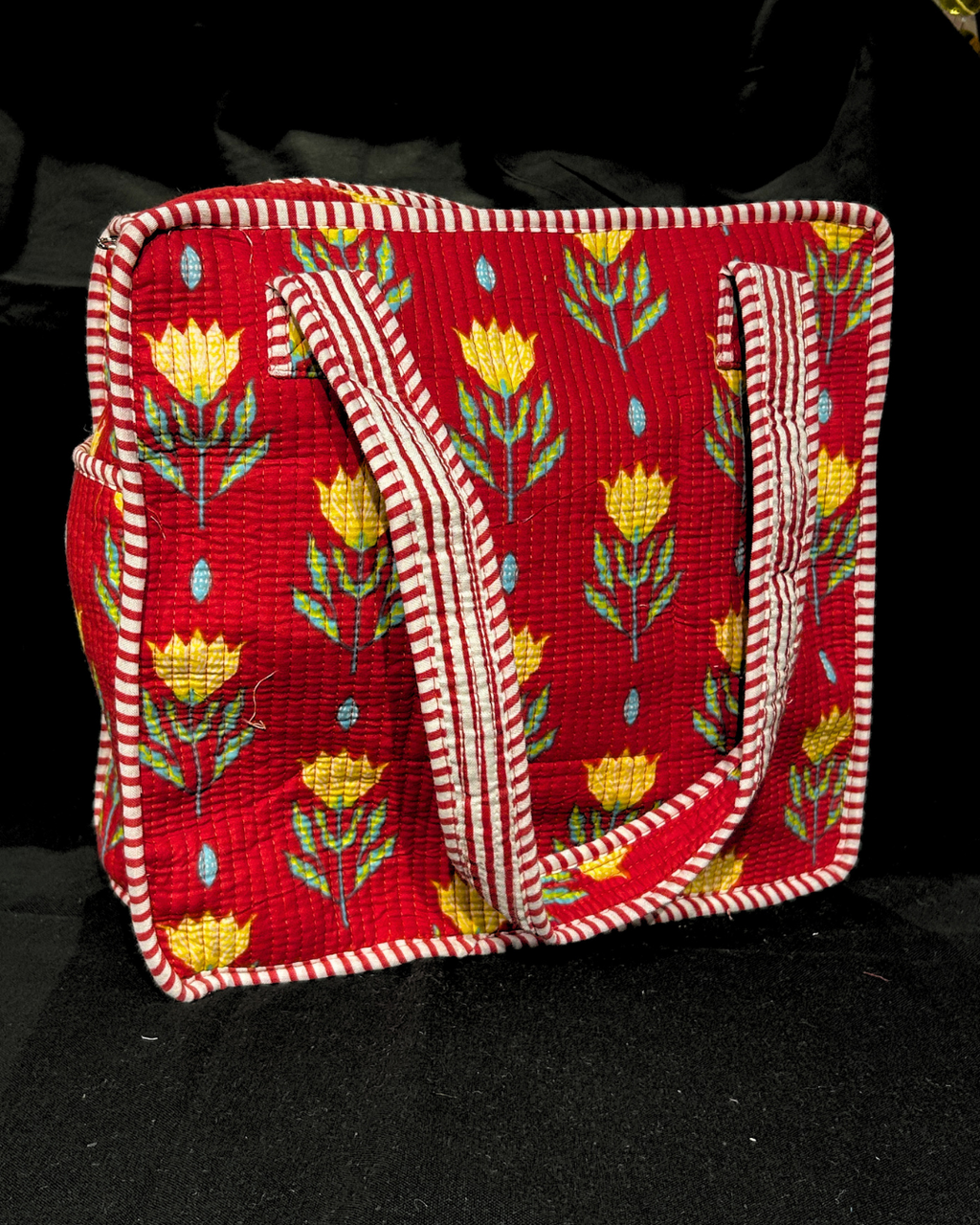 Red Quilled Tote Bag