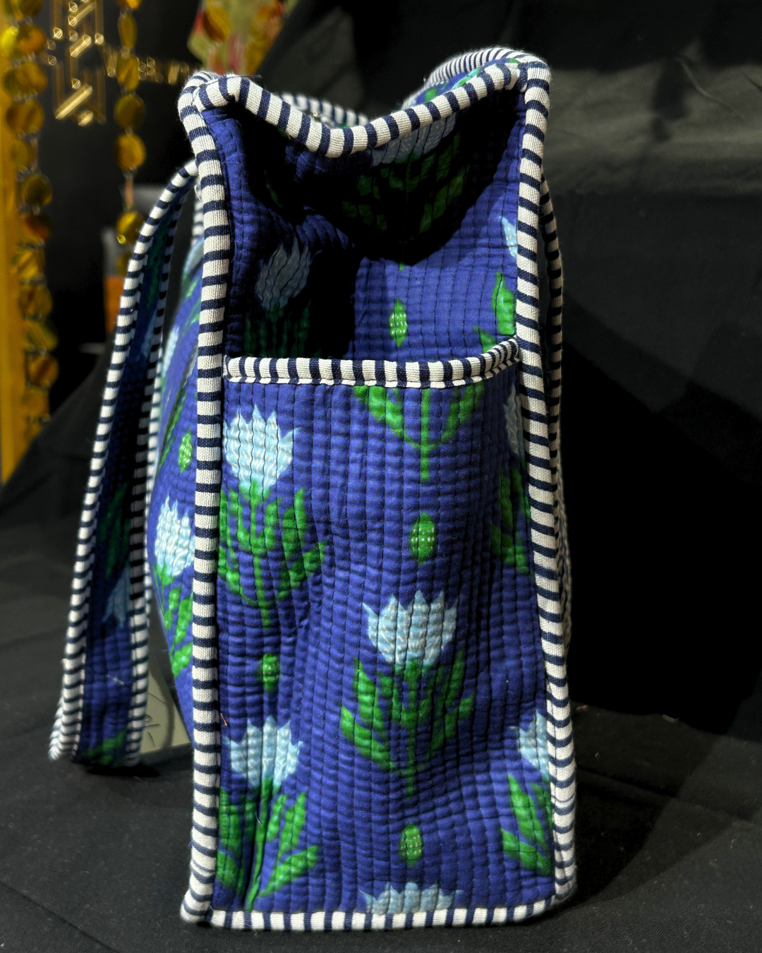 Indigo Blue Quilled Tote Bag