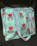 Cyan Quilled Tote Bag