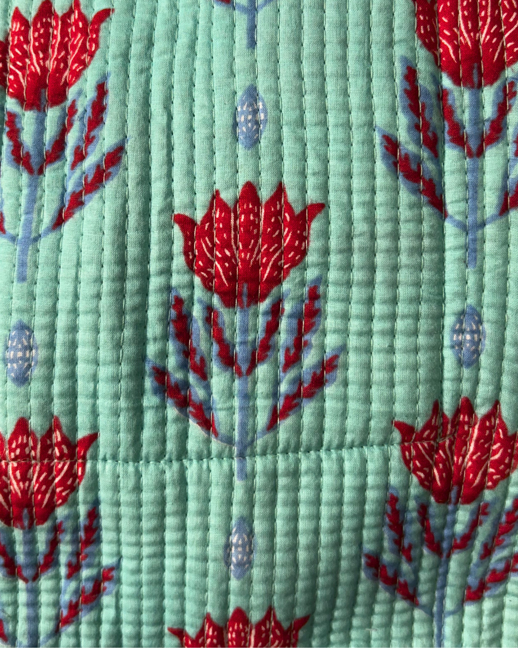 Cyan Quilled Tote Bag
