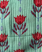 Cyan Quilled Tote Bag