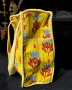 Yellow Quilled Tote Bag