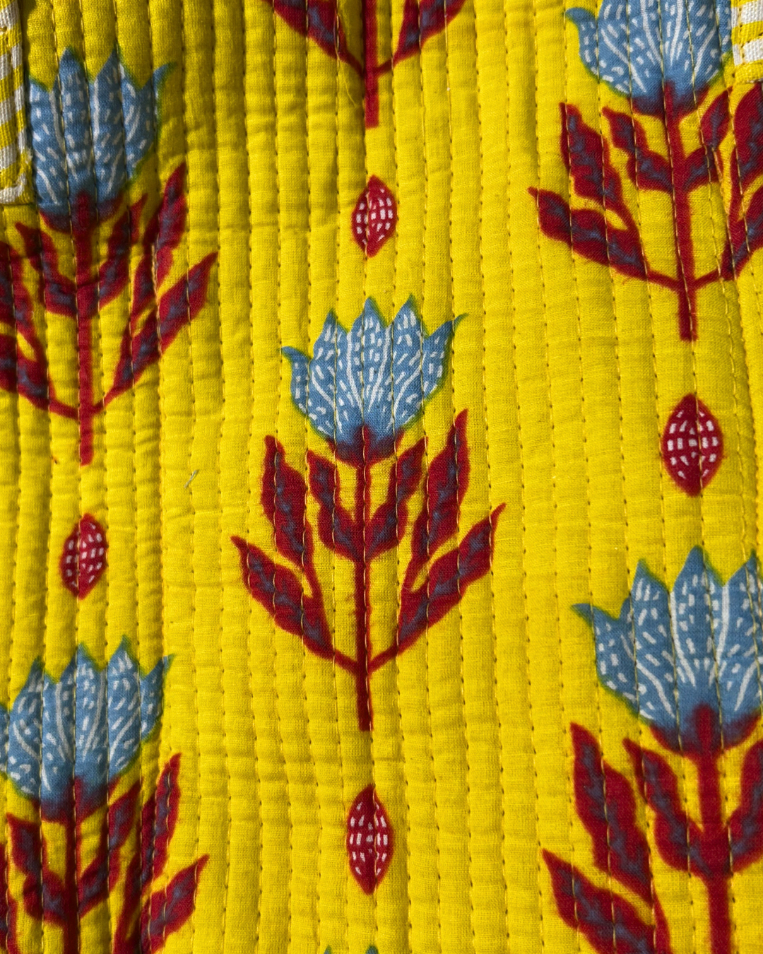 Yellow Quilled Tote Bag