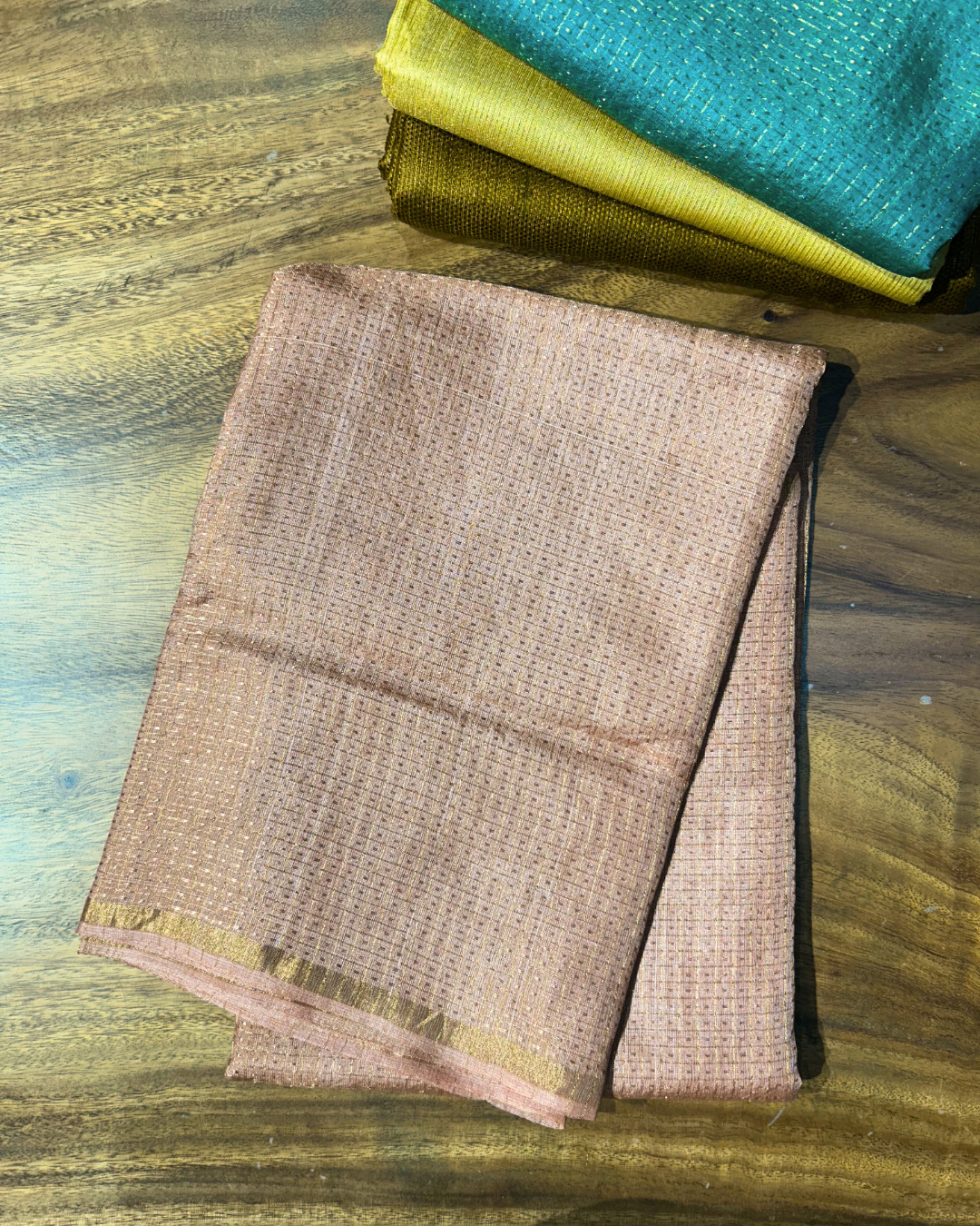 Tussar Silk Blush Peach  Saree