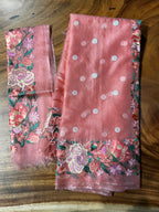 Orgenza Peach Pink Saree