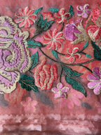 Orgenza Peach Pink Saree