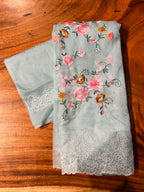 Orgenza Sky Blue Saree