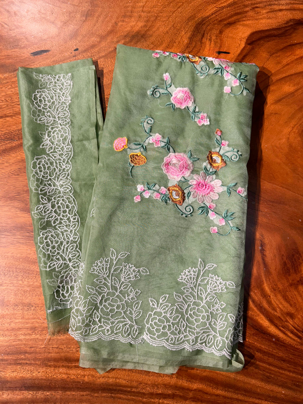 Orgenza Mint Green Saree