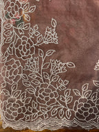 Orgenza Mocha Brown Saree