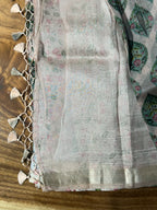 Kora Banarsi Silk Ivory Saree