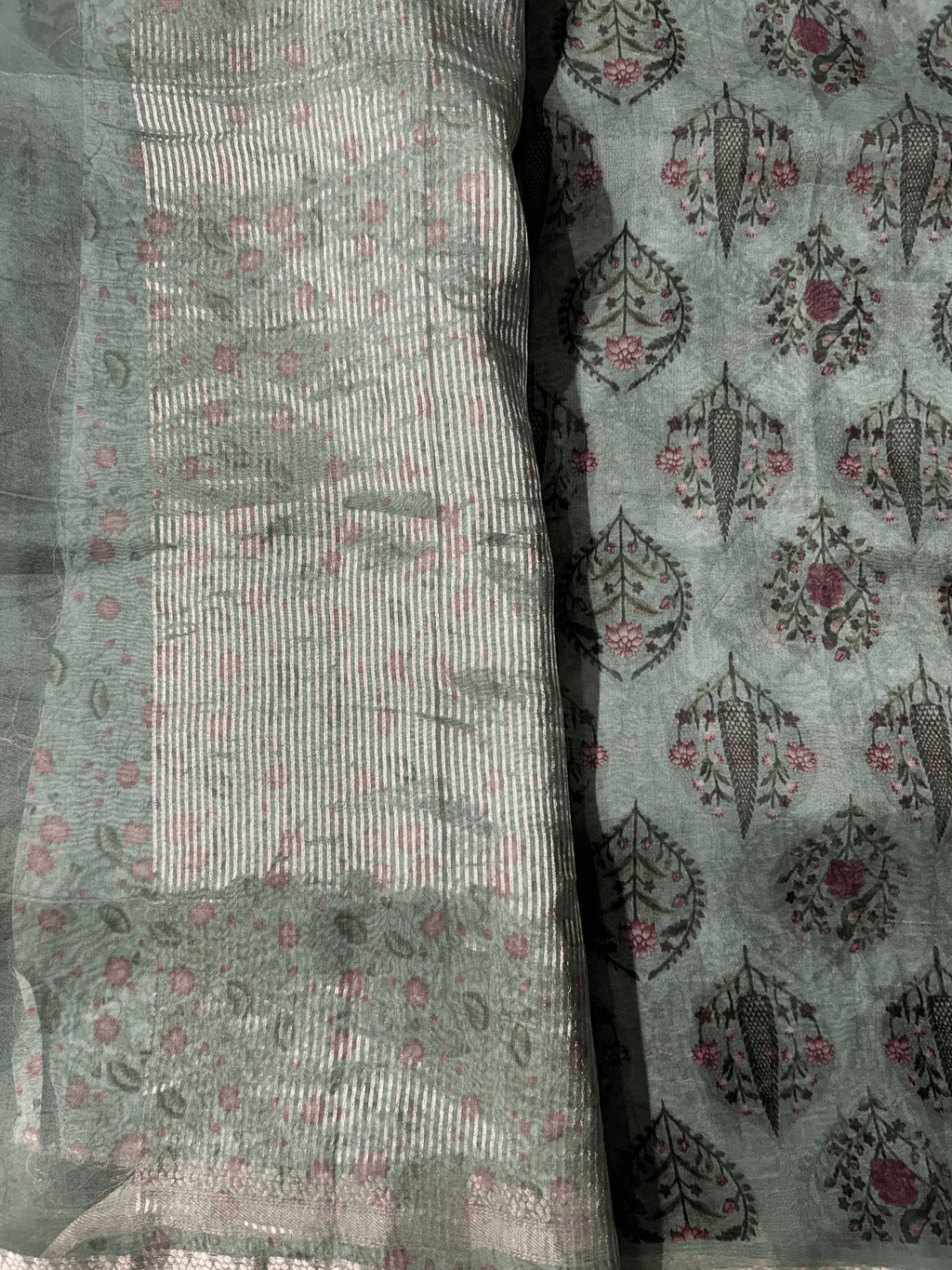 Kora Banarsi Silk Sea Green Saree