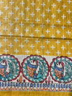 Pure Gicha Silk Mustard Yellow Saree