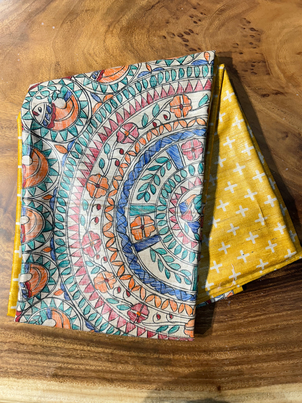 Pure Gicha Silk Mustard Yellow Saree