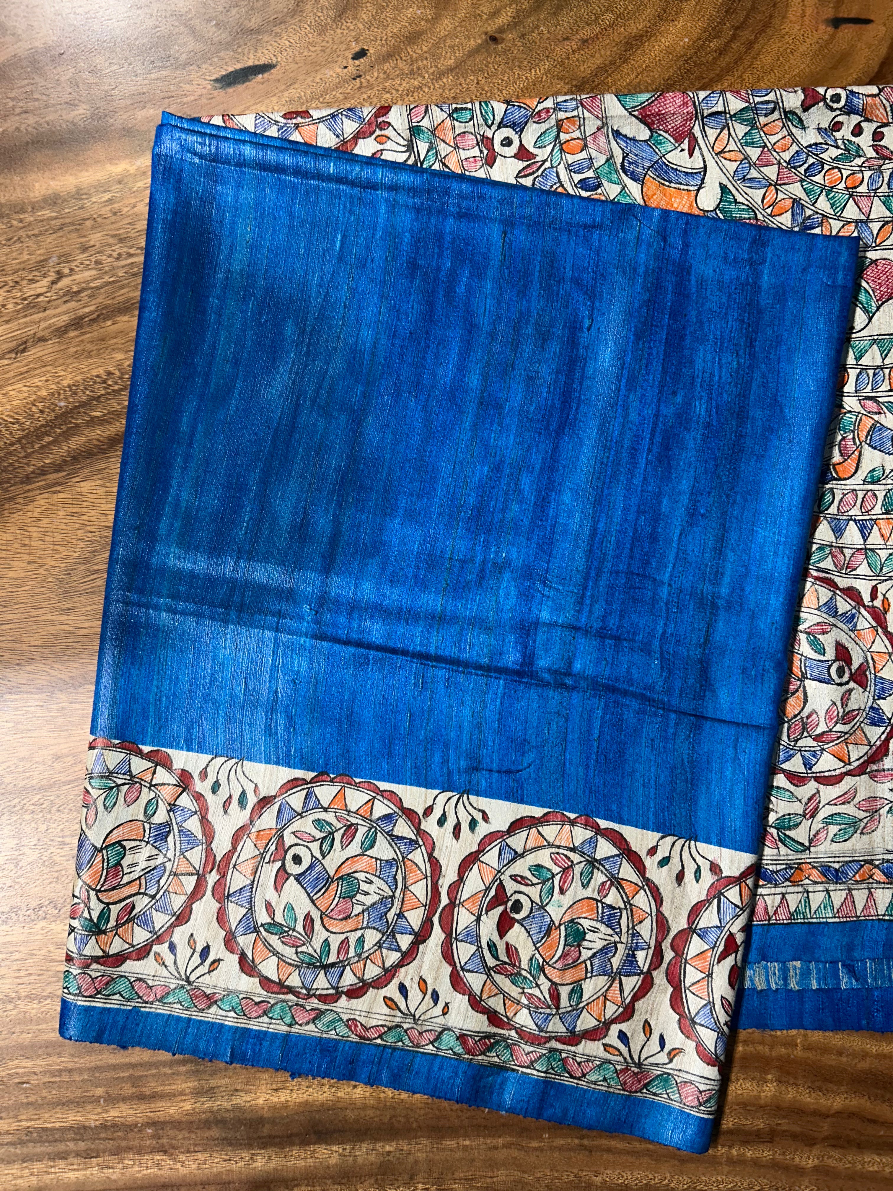 Pure Gicha Silk Royal Blue Saree