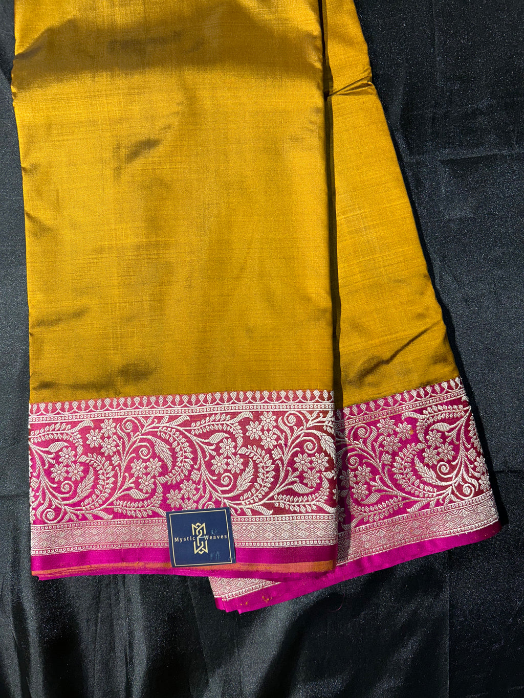 Mustard & Rani Pink Pure Banarasi Katan Silk