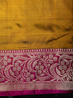 Mustard & Rani Pink Pure Banarasi Katan Silk