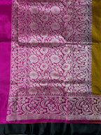 Mustard & Rani Pink Pure Banarasi Katan Silk