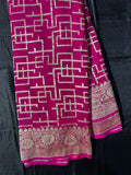 Khaddi Georgette Pink Sarees