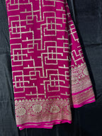 Khaddi Georgette Pink Sarees