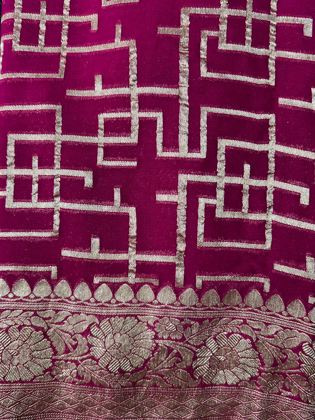 Khaddi Georgette Pink Sarees