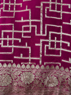 Khaddi Georgette Pink Sarees