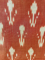 Sea Green & Orange Mercerised Pure Ikkat Cotton Silk