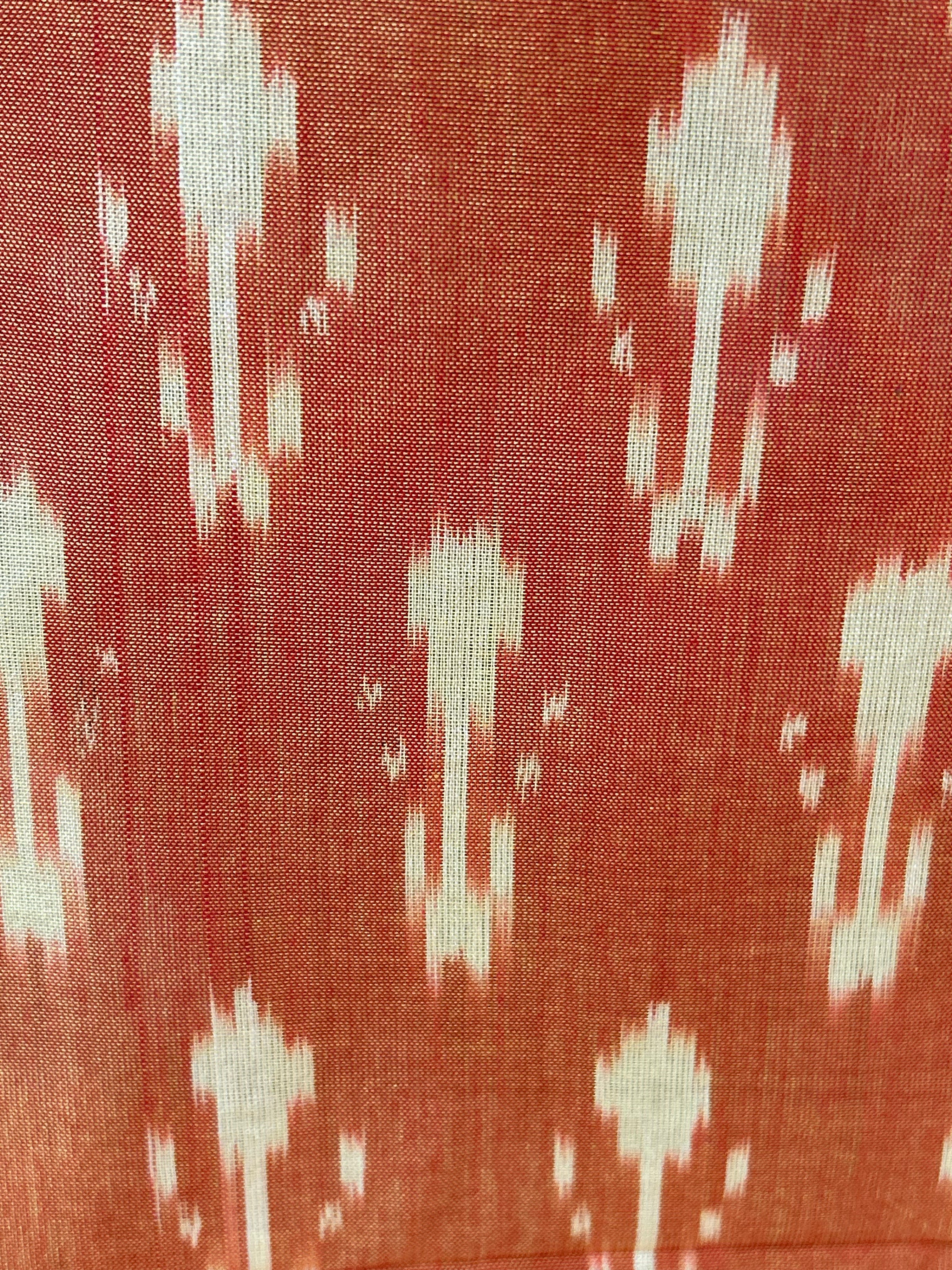 Sea Green & Orange Mercerised Pure Ikkat Cotton Silk