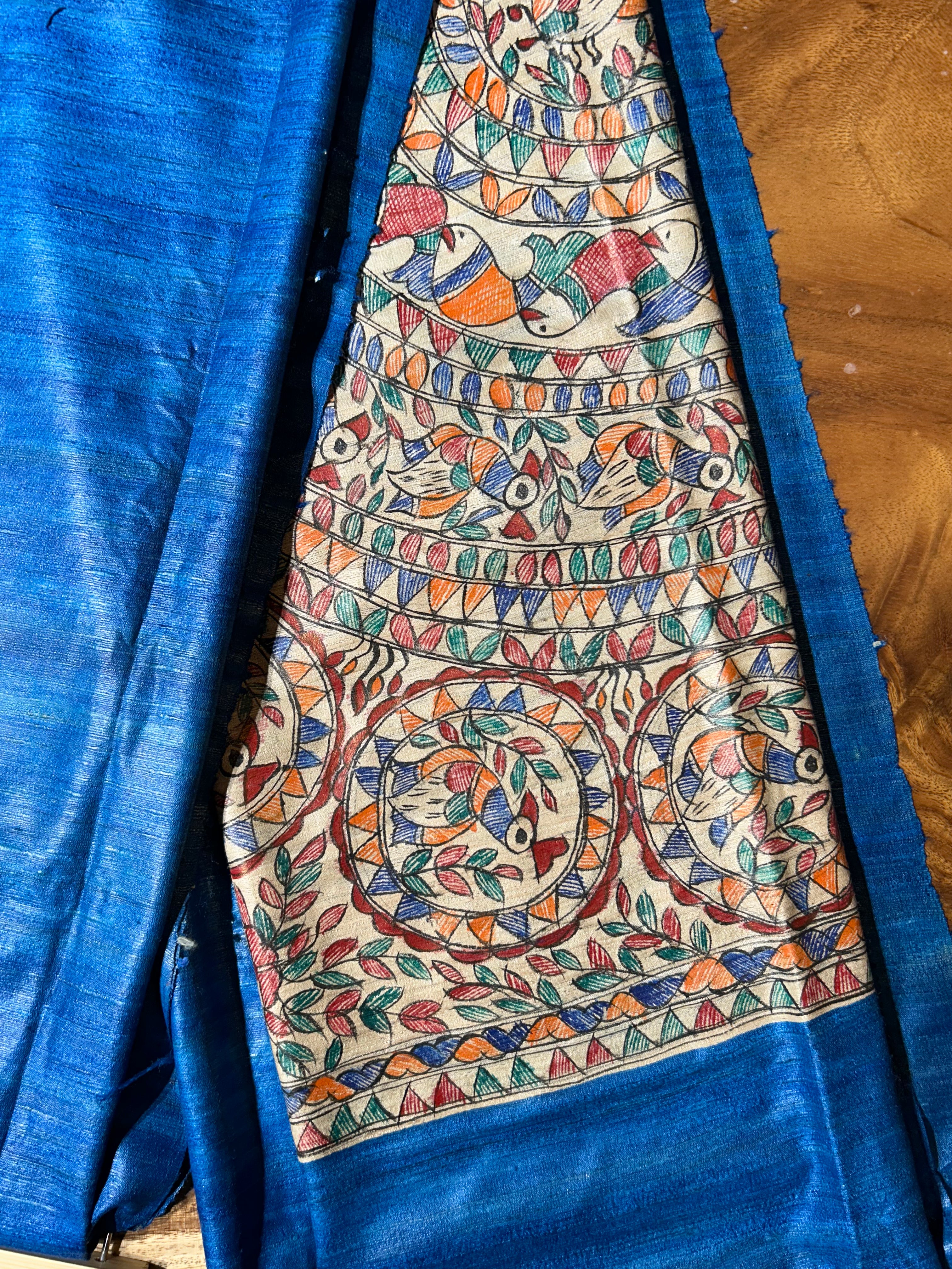 Pure Gicha Silk Royal Blue Saree