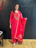 Pink Tissue Silk Kurta Set